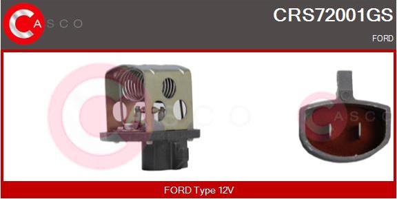 Casco CRS72001GS - Додатковий резистор, електромотор - вентилятор радіатора autocars.com.ua