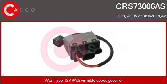 Casco CRS73006AS - Додатковий резистор, електромотор - вентилятор радіатора autocars.com.ua