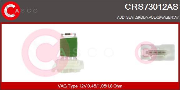 Casco CRS73012AS - Опір, реле, вентилятор салону autocars.com.ua