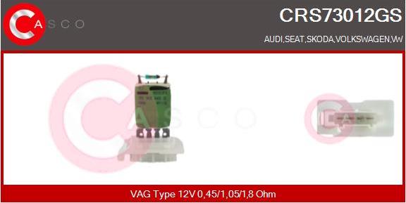 Casco CRS73012GS - Опір, реле, вентилятор салону autocars.com.ua
