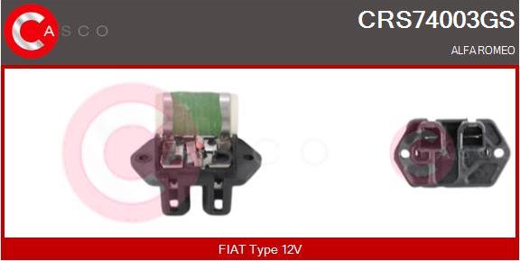Casco CRS74003GS - Додатковий резистор, електромотор - вентилятор радіатора autocars.com.ua