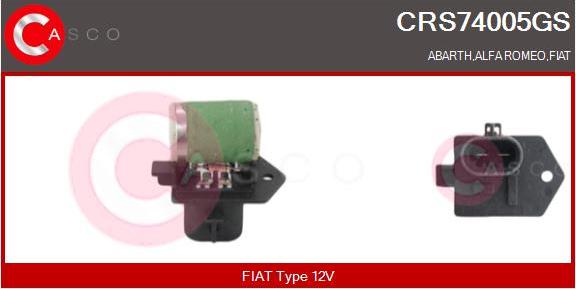 Casco CRS74005GS - Додатковий резистор, електромотор - вентилятор радіатора autocars.com.ua