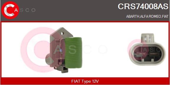 Casco CRS74008AS - Додатковий резистор, електромотор - вентилятор радіатора autocars.com.ua