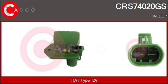 Casco CRS74020GS - Додатковий резистор, електромотор - вентилятор радіатора autocars.com.ua