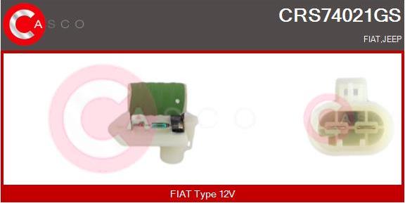 Casco CRS74021GS - Додатковий резистор, електромотор - вентилятор радіатора autocars.com.ua