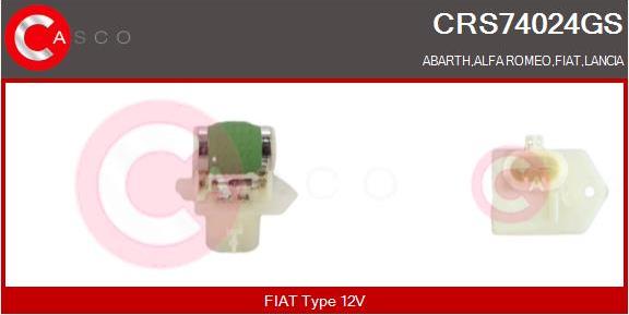 Casco CRS74024GS - Додатковий резистор, електромотор - вентилятор радіатора autocars.com.ua
