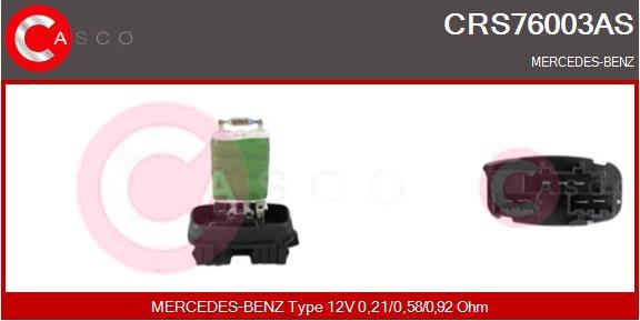 Casco CRS76003AS - Опір, реле, вентилятор салону autocars.com.ua