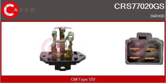 Casco CRS77020GS - Опір, реле, вентилятор салону autocars.com.ua