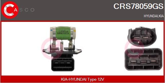 Casco CRS78059GS - Додатковий резистор, електромотор - вентилятор радіатора autocars.com.ua