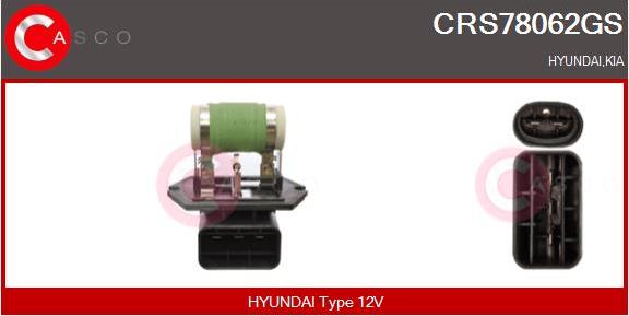 Casco CRS78062GS - Додатковий резистор, електромотор - вентилятор радіатора autocars.com.ua