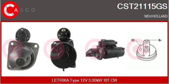 Casco CST21115GS - Стартер autocars.com.ua