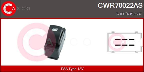 Casco CWR70022AS - Выключатель, стеклоподъемник avtokuzovplus.com.ua