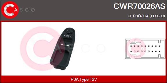 Casco CWR70026AS - Выключатель, стеклоподъемник avtokuzovplus.com.ua