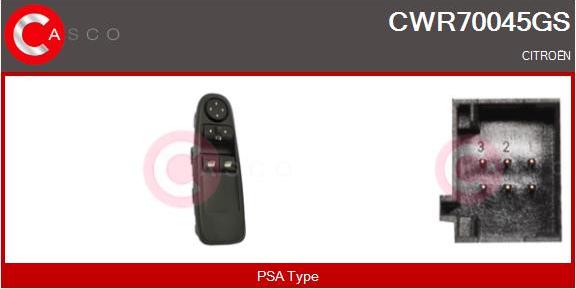 Casco CWR70045GS - Вимикач, стеклолод'емнік autocars.com.ua