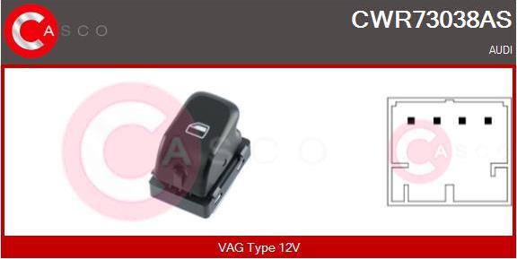 Casco CWR73038AS - Выключатель, стеклоподъемник avtokuzovplus.com.ua