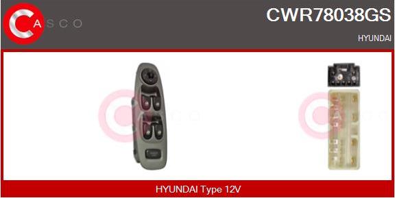 Casco CWR78038GS - Вимикач, стеклолод'емнік autocars.com.ua