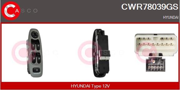 Casco CWR78039GS - Вимикач, стеклолод'емнік autocars.com.ua