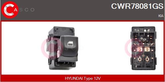 Casco CWR78081GS - Вимикач, стеклолод'емнік autocars.com.ua