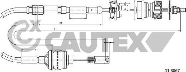 Cautex 038221 - Трос, управління зчепленням autocars.com.ua