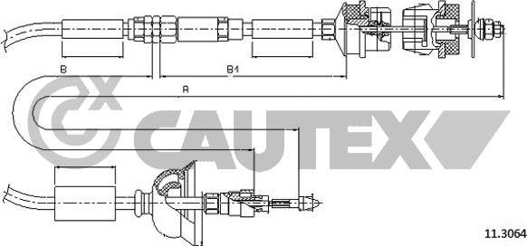 Cautex 038461 - Трос, управління зчепленням autocars.com.ua