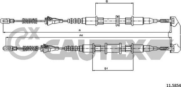 Cautex 480022 - Трос, гальмівна система autocars.com.ua