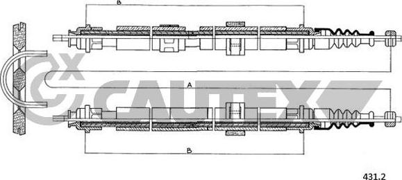 Cautex 760976 - Трос, гальмівна система autocars.com.ua