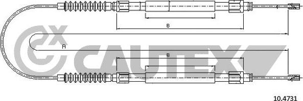 Cautex 761033 - Трос, гальмівна система autocars.com.ua