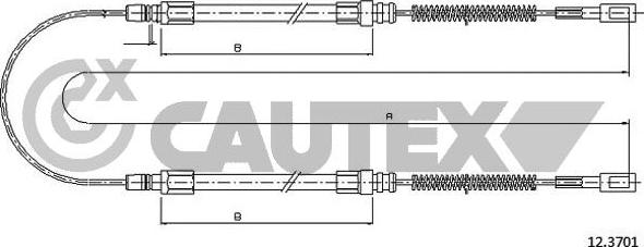 Cautex 761038 - Трос, гальмівна система autocars.com.ua