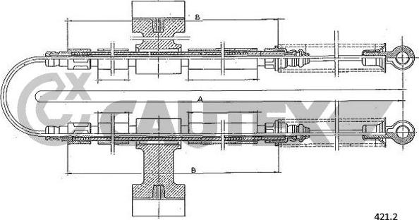 Cautex 761644 - Трос, гальмівна система autocars.com.ua