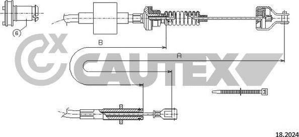 Cautex 761786 - Трос, управління зчепленням autocars.com.ua