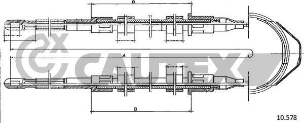 Cautex 761973 - Трос, гальмівна система autocars.com.ua