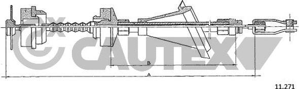 Cautex 762092 - Трос, управління зчепленням autocars.com.ua