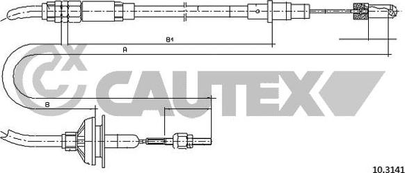 Cautex 762935 - Трос, управління зчепленням autocars.com.ua