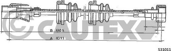 Cautex 762955 - Тросик спідометра autocars.com.ua