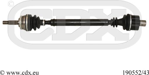 CDX 190552/43 - Приводний вал autocars.com.ua