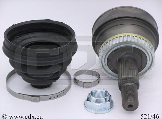 CDX 521/46 - Шарнірний комплект, ШРУС, приводний вал autocars.com.ua