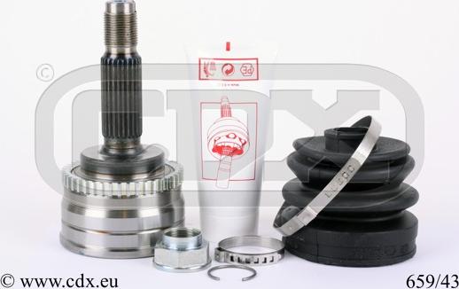 CDX 659/43 - Шарнірний комплект, ШРУС, приводний вал autocars.com.ua