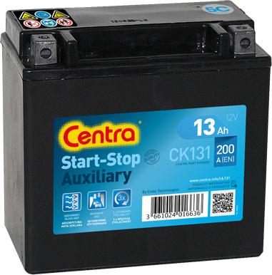 CENTRA CK131 - Стартерная аккумуляторная батарея, АКБ autodnr.net