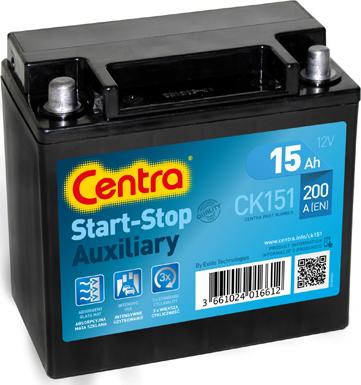 CENTRA CK151 - Стартерна акумуляторна батарея, АКБ autocars.com.ua