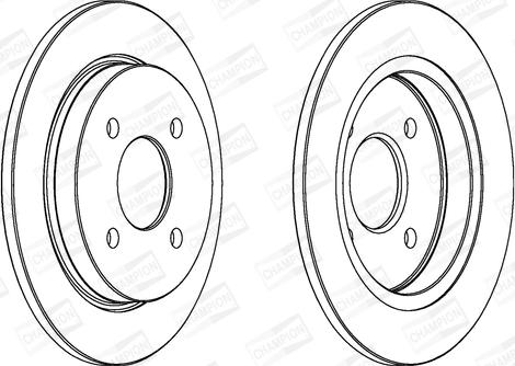 Champion 561375CH - Диск тормозной задний кратно 2шт. Ford 561375CH CHAMPION autocars.com.ua