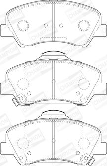 Champion 573368CH - Колодка торм. диск. HYUNDAI ACCENT RB 11--KIA RIO 11- передн. пр-во CHAMPION autocars.com.ua