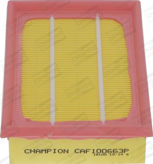 Champion CAF100663P - Повітряний фільтр autocars.com.ua