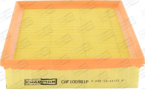 Champion CAF100981P - Повітряний фільтр autocars.com.ua