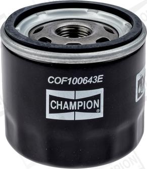 Champion COF100643E - Масляний фільтр autocars.com.ua