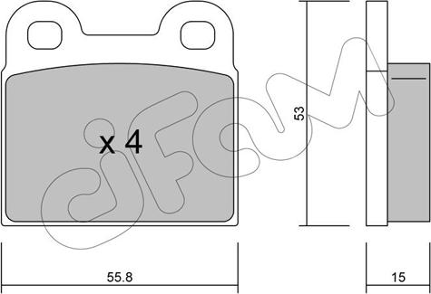 Cifam 822-002-1 - Тормозные колодки, дисковые, комплект avtokuzovplus.com.ua