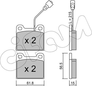 Cifam 822-003-2 - Тормозные колодки, дисковые, комплект avtokuzovplus.com.ua