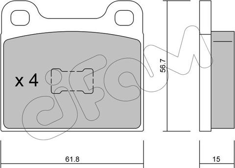 Cifam 822-010-0 - Тормозные колодки, дисковые, комплект avtokuzovplus.com.ua