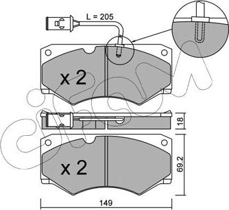 Cifam 822-014-3 - Тормозные колодки, дисковые, комплект avtokuzovplus.com.ua