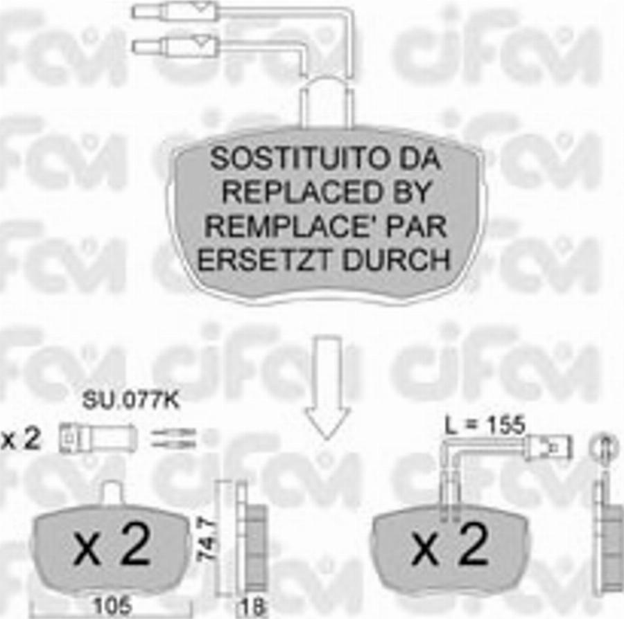 Cifam 822-016-4 - Тормозные колодки, дисковые, комплект autodnr.net