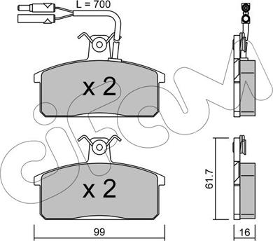 Cifam 822-026-1 - Гальмівні колодки, дискові гальма autocars.com.ua